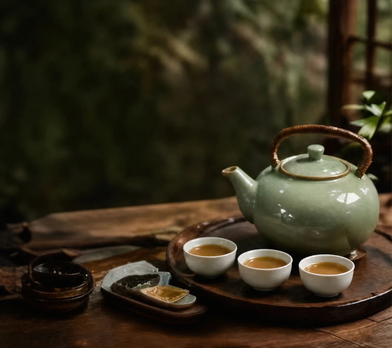 A small tea learning gathering with teaware and attentive conversation